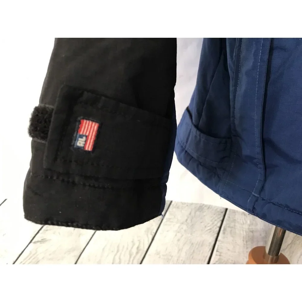 Ralph Lauren Polo Jeans Vintage USA‎ Flag Color Block Hooded Jacket Large